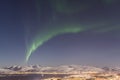 Aurora borealis over Tromso seen from Floya hill Royalty Free Stock Photo