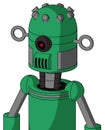 Green Automaton With Dome Head And Speakers Mouth And Black Cyclops Eye