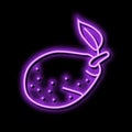 green avocado leaf neon glow icon illustration