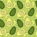 Green Avocado slice repeating pattern