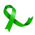 Green Awareness ribbon. Awareness for Glaucoma, Organ Donation