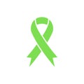 Green awareness ribbon icon. Organ Transplant and Organ Donation Awareness ribbon Royalty Free Stock Photo