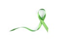 Green awareness ribbon isolated