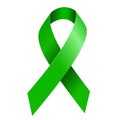Green Awareness ribbon. Vector 3D illustration