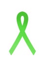 Green awareness ribbon. World cerebral palsy day. World Kidney Day. International Day of Rare Orphan Diseases,