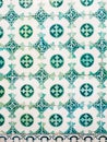 Green azulejos, old tiles in Lisbon, Portugal Royalty Free Stock Photo