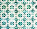 Green azulejos, old tiles in the Old Town of Lisbon, Portugal Royalty Free Stock Photo