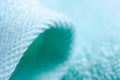 Green azure towel macro fabric material soft bath