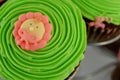 Green baby icing cupcake Royalty Free Stock Photo