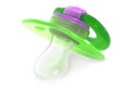 Green baby silicone pacifier Royalty Free Stock Photo