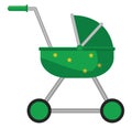 Green baby stoller, icon Royalty Free Stock Photo