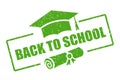 Green back to school stamp