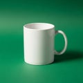 Green backdrop contrasts with the mug\'s simplicity, emphasizing its Royalty Free Stock Photo