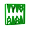 Green Backgammon board icon isolated on transparent background.