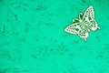 Green background with beautiful butterflies for your design Royalty Free Stock Photo