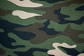 Green background with beige, black and brown spots. Camouflage fabric for sewing military uniform Royalty Free Stock Photo