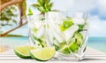 Fresh Mojito cocktails on light background Royalty Free Stock Photo