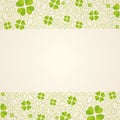 Green background with cloverleafs Royalty Free Stock Photo