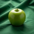 Green background complements the apple, enhancing its fresh and Royalty Free Stock Photo