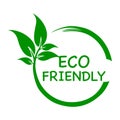 Green background eco friendly vector logo or icon, Royalty Free Stock Photo