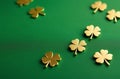 Green background with gold and green 3D shamrocks
