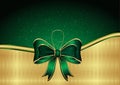 Green background with golden ribbon Royalty Free Stock Photo