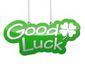 Green background good luck with icon cloverleaf Royalty Free Stock Photo