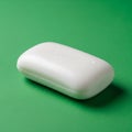 Green background highlights the soap emphasizing its clean and simple Royalty Free Stock Photo