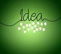 Green background with lightbulbs