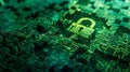 A green background with a padlock in the middle Royalty Free Stock Photo
