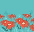 Green background with red gerbera Royalty Free Stock Photo