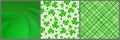 Green background and seamless pattern with clover Royalty Free Stock Photo