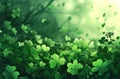 a green background with shamrock plants, shamrock clip art, and Royalty Free Stock Photo