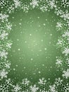 Green background with snowflakes