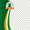 St Patricks Day Emblem Oblong Cover Shamrocks Transparent