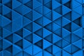 Blue background with metalic triangles and shadows