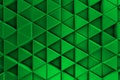 Greenish background with metalic triangles and shadows