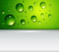 Green background with water drops Royalty Free Stock Photo