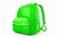 Green backpack isolated on white background Royalty Free Stock Photo