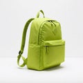 Green backpack isolated on a white background. 3d render image. Royalty Free Stock Photo
