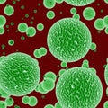 Green bacteria or virus spheres in blood, generated texture Royalty Free Stock Photo