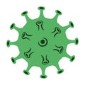 Green bacterium coronovirus. Dangerous spiked molecule
