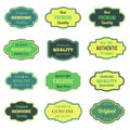 Green badges and labels set.  Retro badges for your design. Vector illustration. Royalty Free Stock Photo