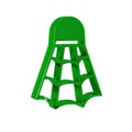 Green Badminton shuttlecock icon isolated on transparent background. Sport equipment. Royalty Free Stock Photo