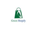 Green bag online shop vector logo design Royalty Free Stock Photo