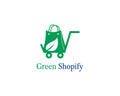 Green bag online shop vector logo design Royalty Free Stock Photo