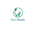 Green bag online shop vector logo design Royalty Free Stock Photo