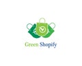 Green bag online shop vector logo design Royalty Free Stock Photo