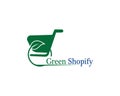 Green bag online shop vector logo design Royalty Free Stock Photo