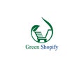 Green bag online shop vector logo design Royalty Free Stock Photo